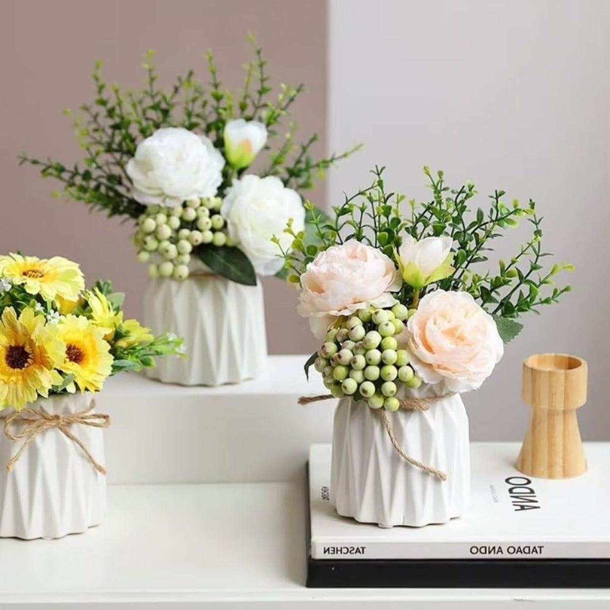 Props, Vase de bureau pour la maison, Bureau, Décoration, Blanc