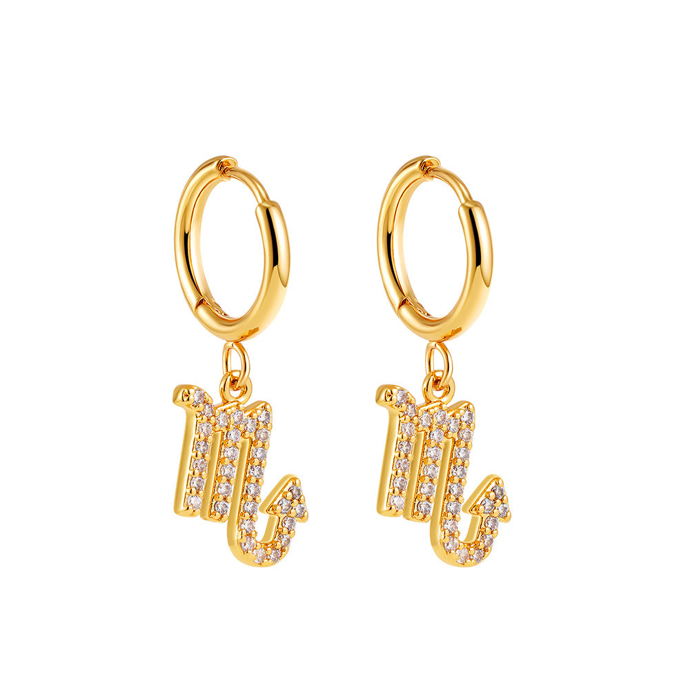 Boucles d'oreilles zodiac Micro Paved Zircon