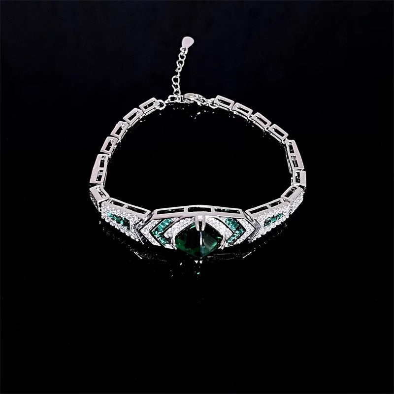 Bracelet Retro Zircon Emerald pour femmes
