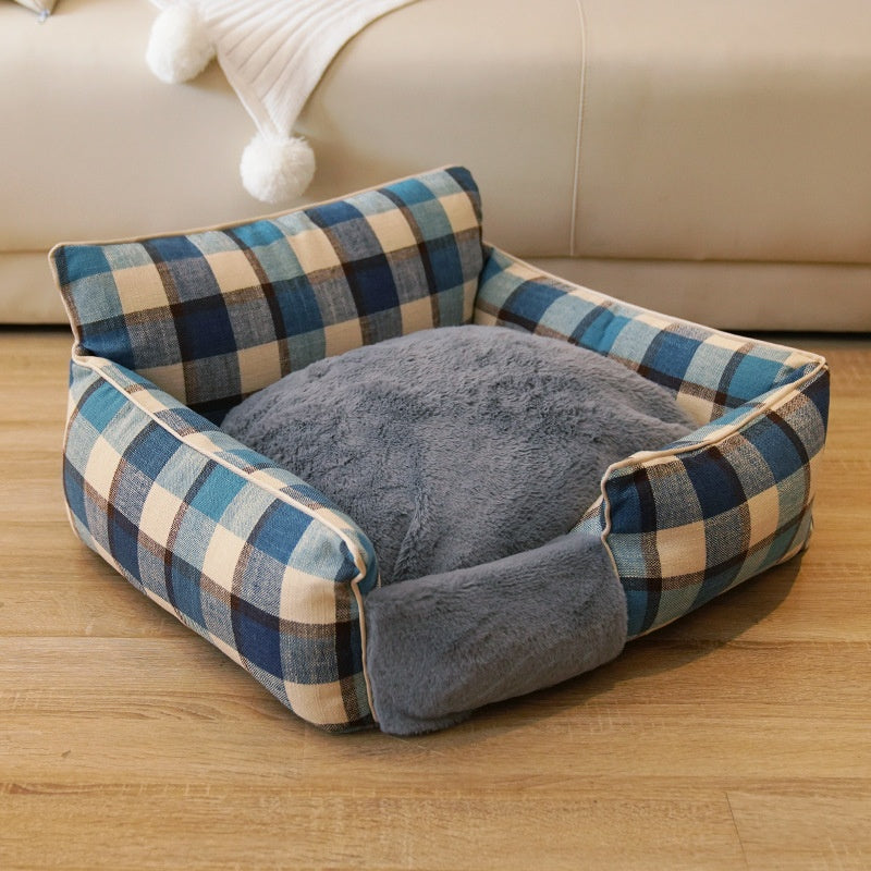 Lit pour animaux de compagnie lavable en toute saison Retro Plaid