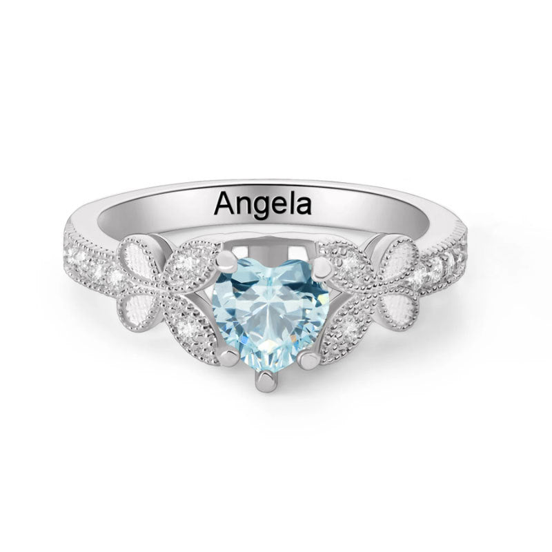 Butterfly Zircon Anneau sur mesure Love Birthstone