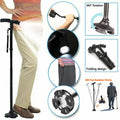 Bâton de marche LED Sécurité de la canne Tous les terrains pivotant Base pliant Cane Voyage