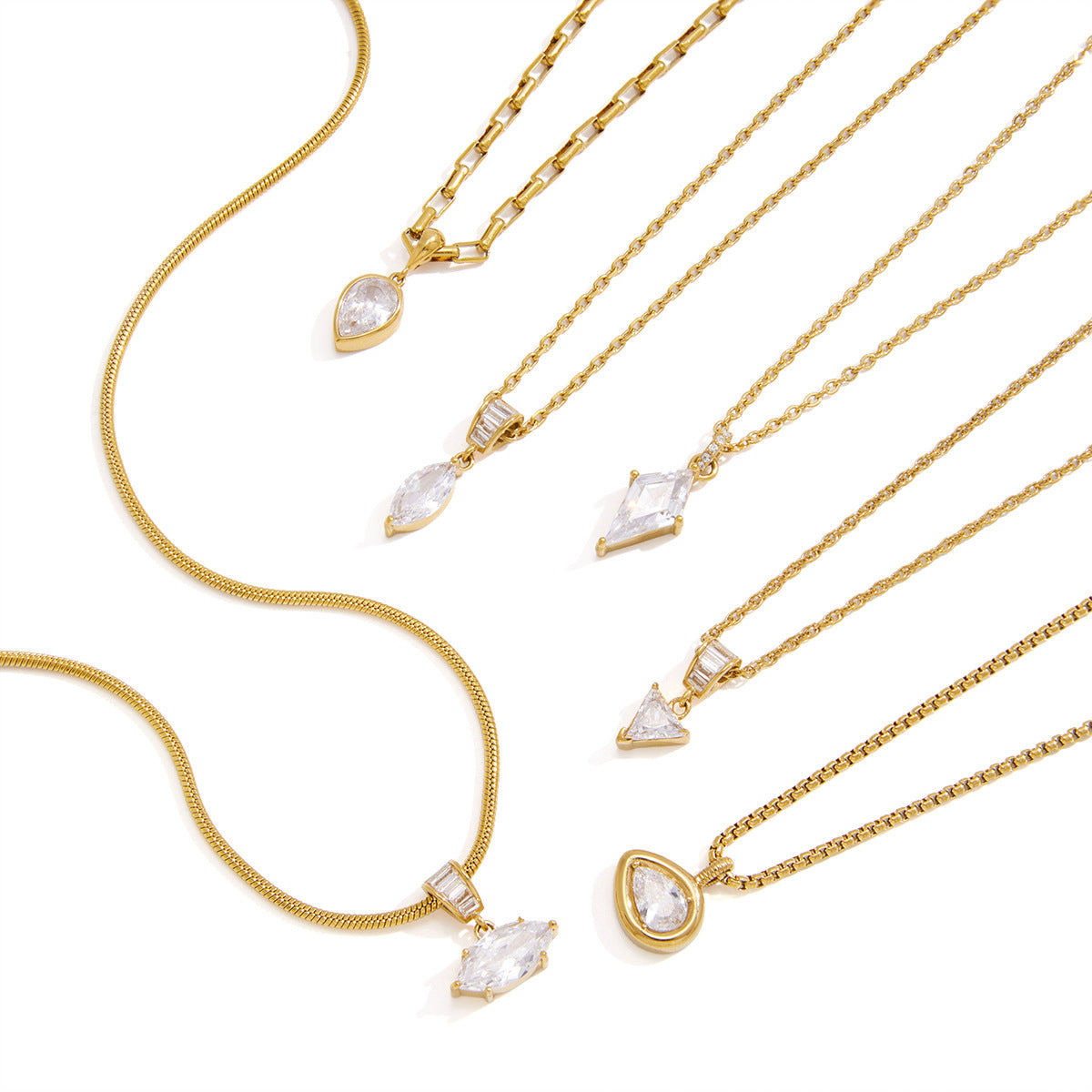 Zircon Collier en acier titane Et résistant à la Fade