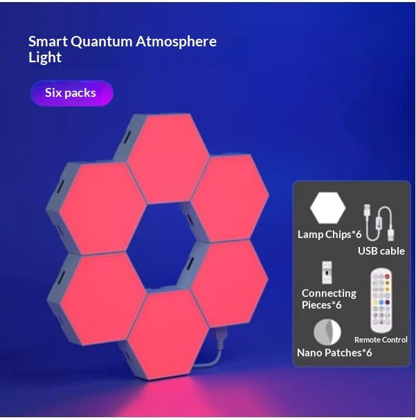 Hexagonal Smart RGB Lumière de respiration activée par le son