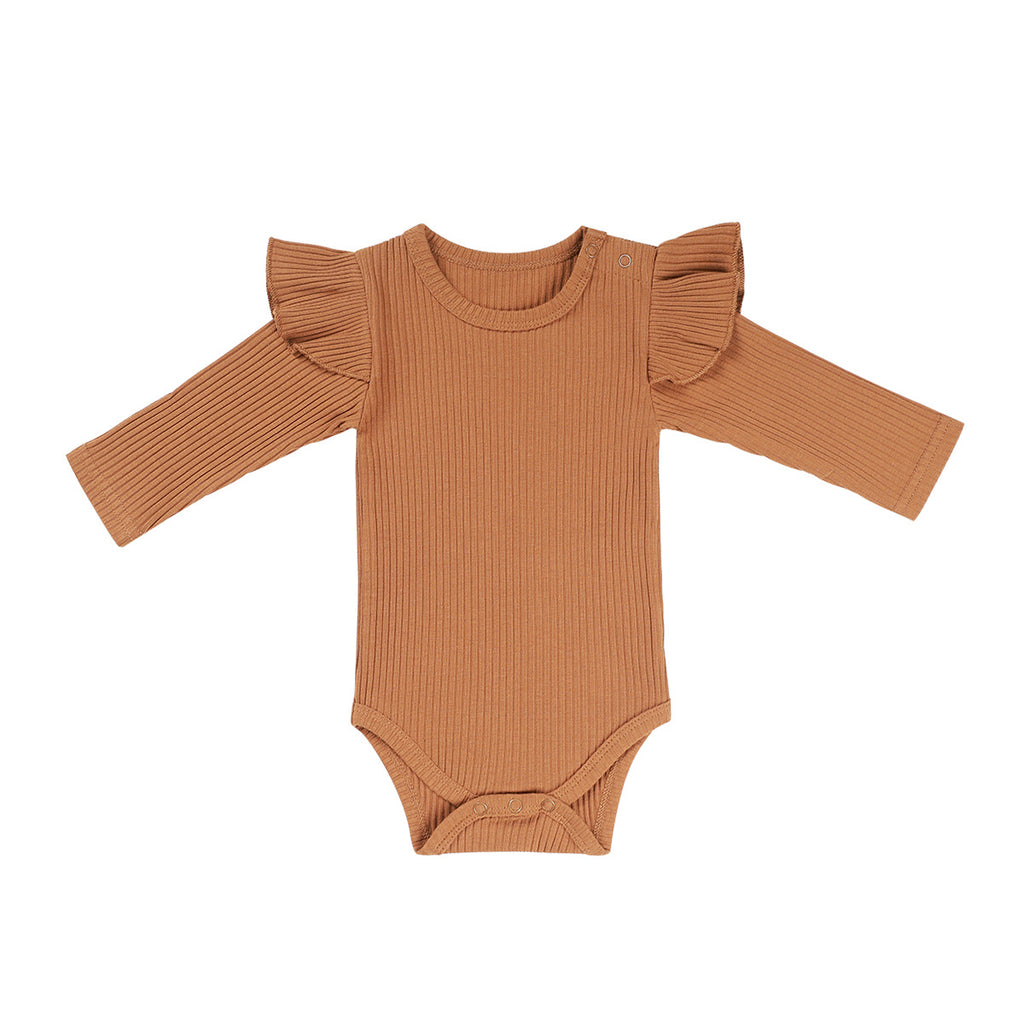 Mode bébé couleur solide épaisse onesie