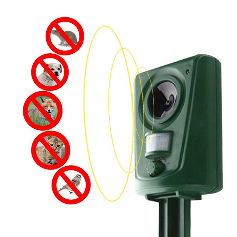 Batterie Ultrasonic Garden Deterrent Repeller Animal Bird Cat Scarer Pest Fox Dog