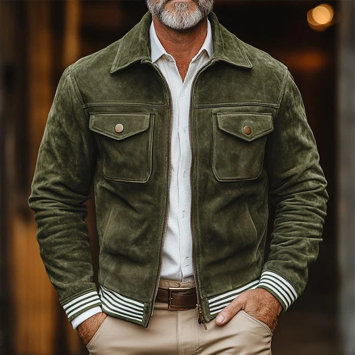 Veste Retro Suede pour hommes d'Europe et des États-Unis
