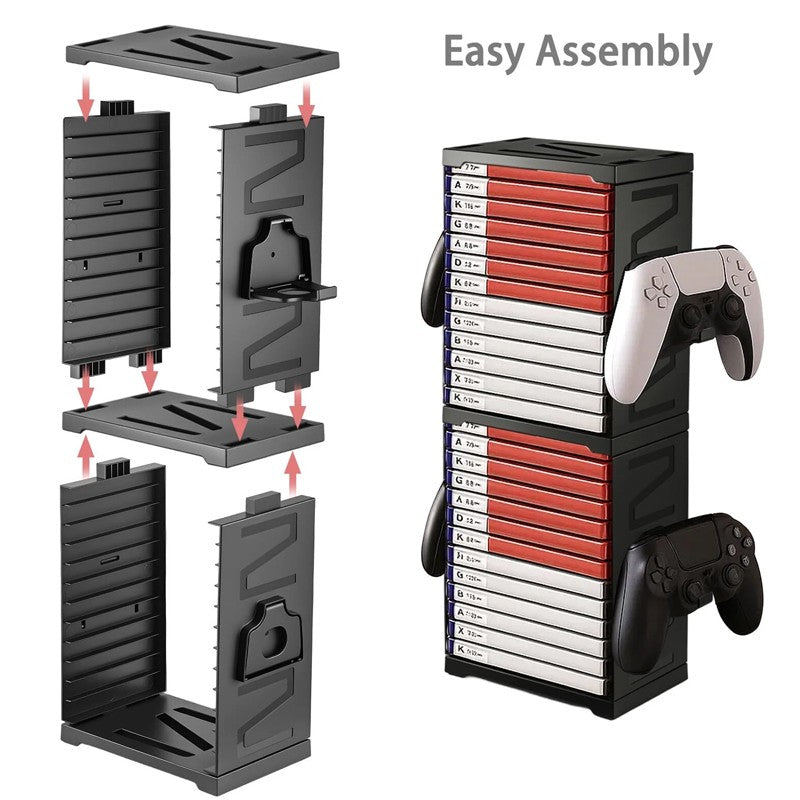 Tour de stockage de jeu Universal Stand vertical tient 24 disques pour PS5 PS4