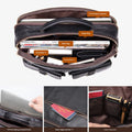 Sac à main en cuir plein-grain pour homme Rétro Sac à bandoulière en cuir