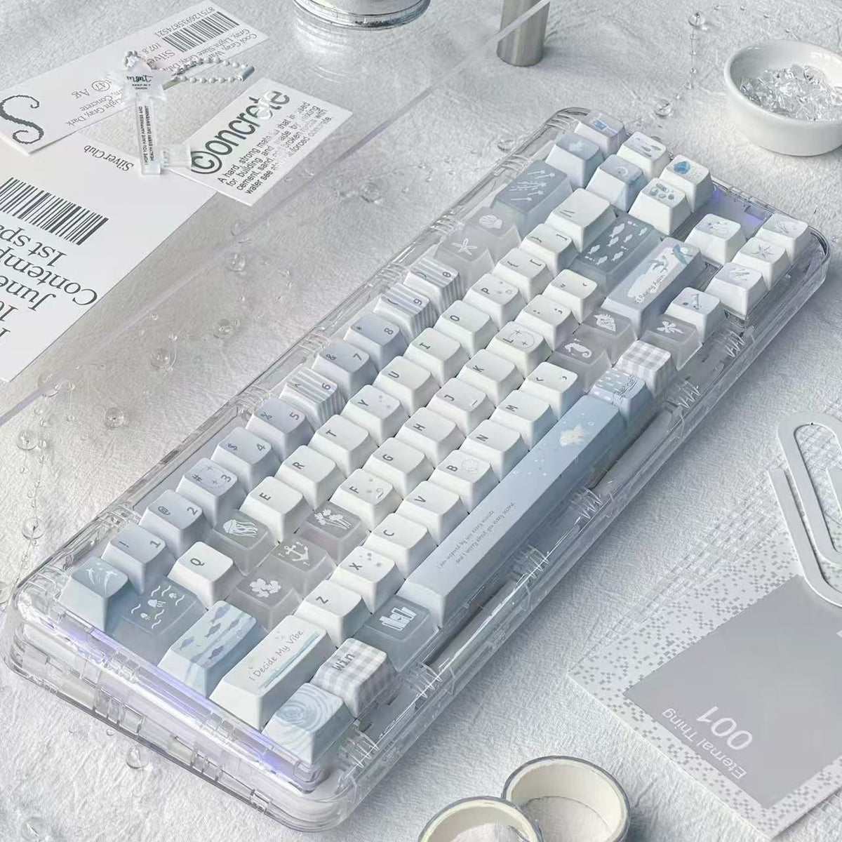 Stylish Blue Keyboard Caps with a Cool