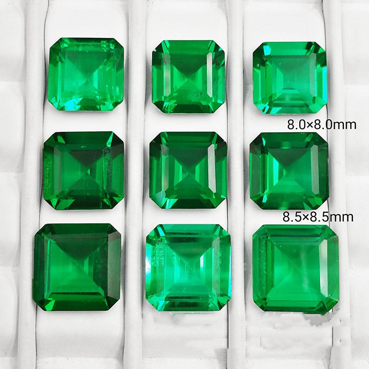 Émeraude synthétique Petite pierre de bare octagonale