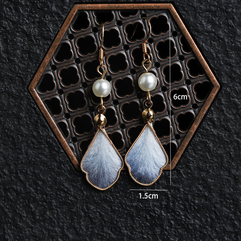 Boucles d'oreilles de fleurs de velours en fil de soie