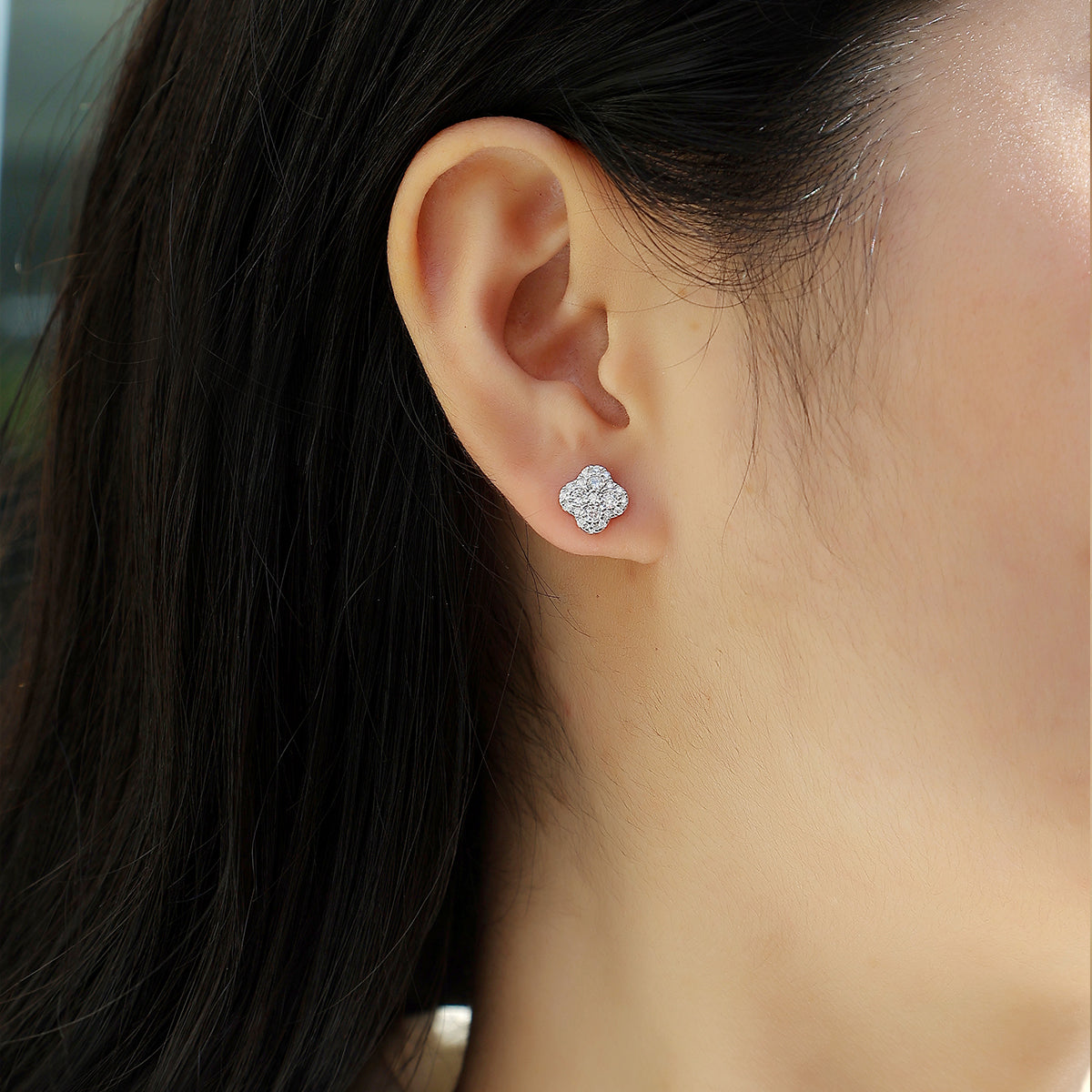 S925 Boucles d'oreilles Sterling Silver Clover
