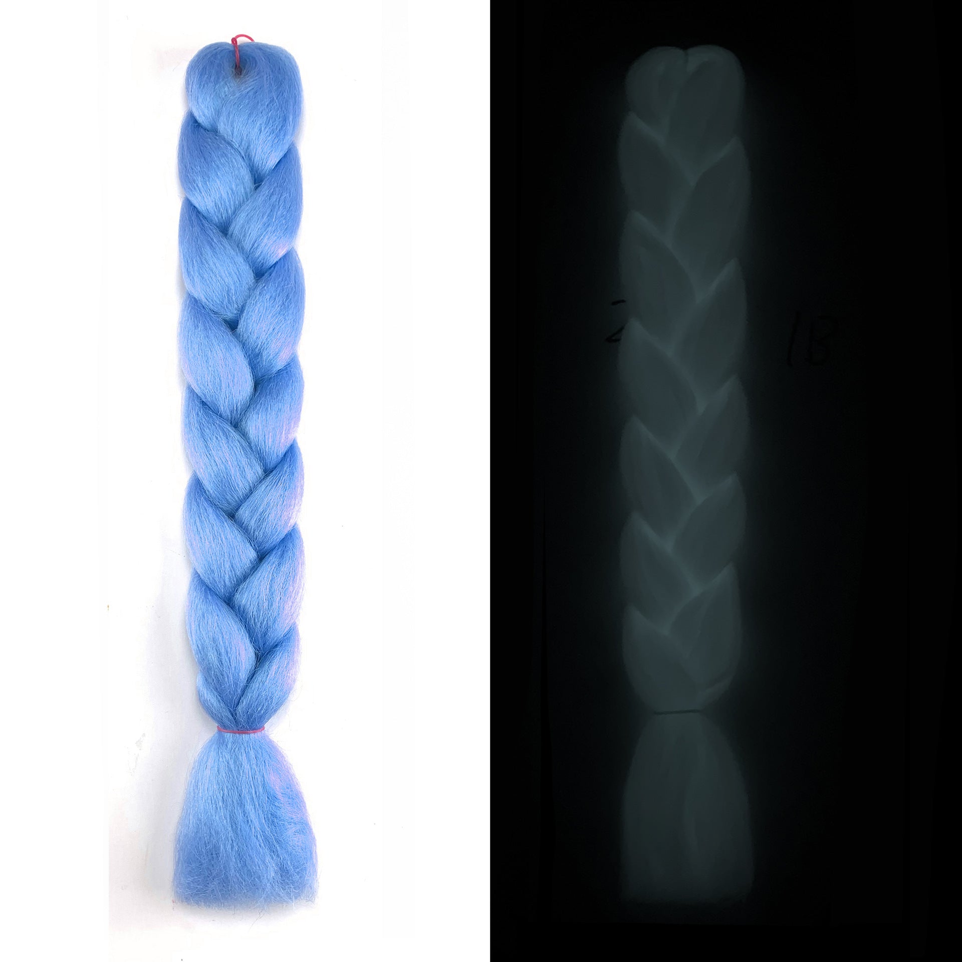 Perruque chimique fluorescente lumineuse Big Braid
