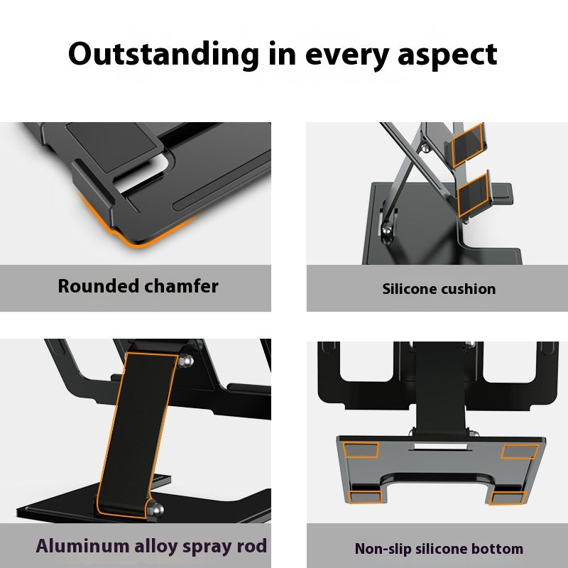 Support en métal rotatif pliable pour bureau plat