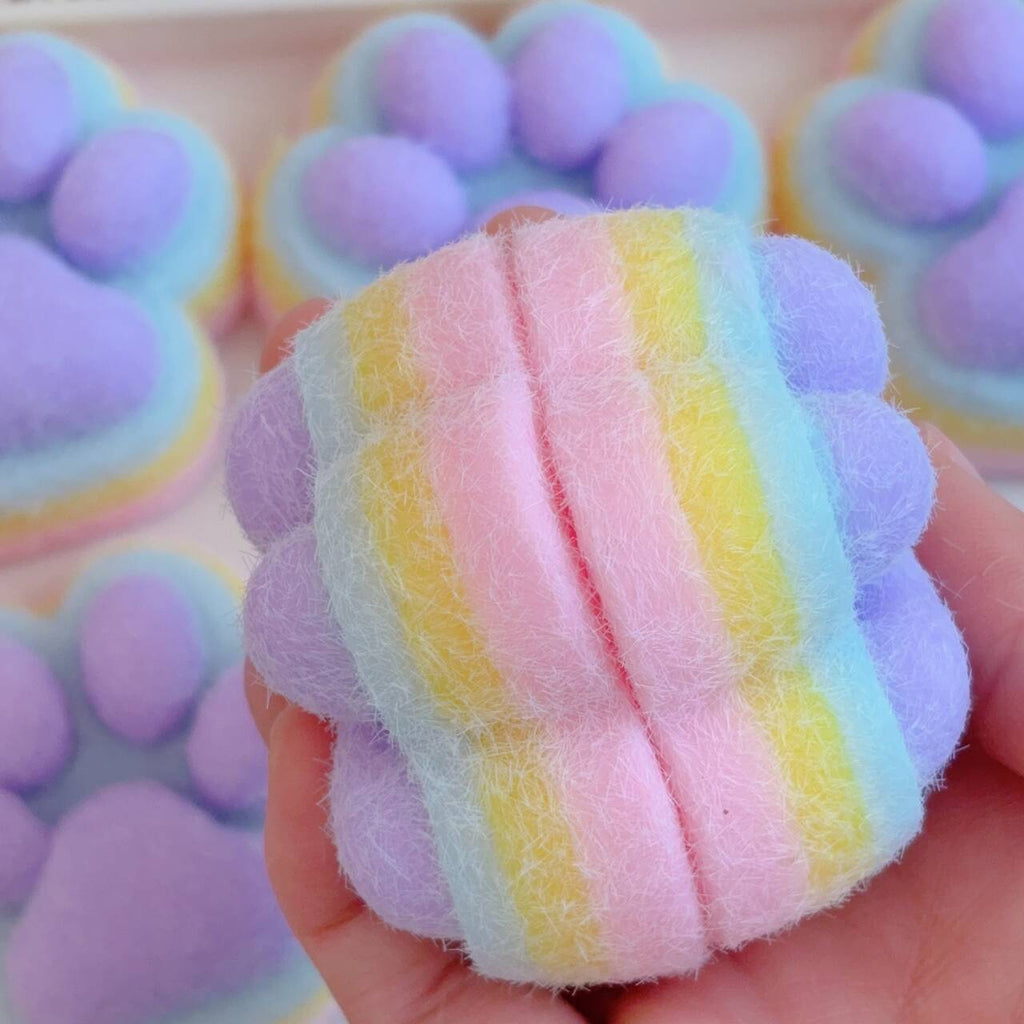 Dopamine en peluche à quatre couleurs Cat Paw Squeeze Toy