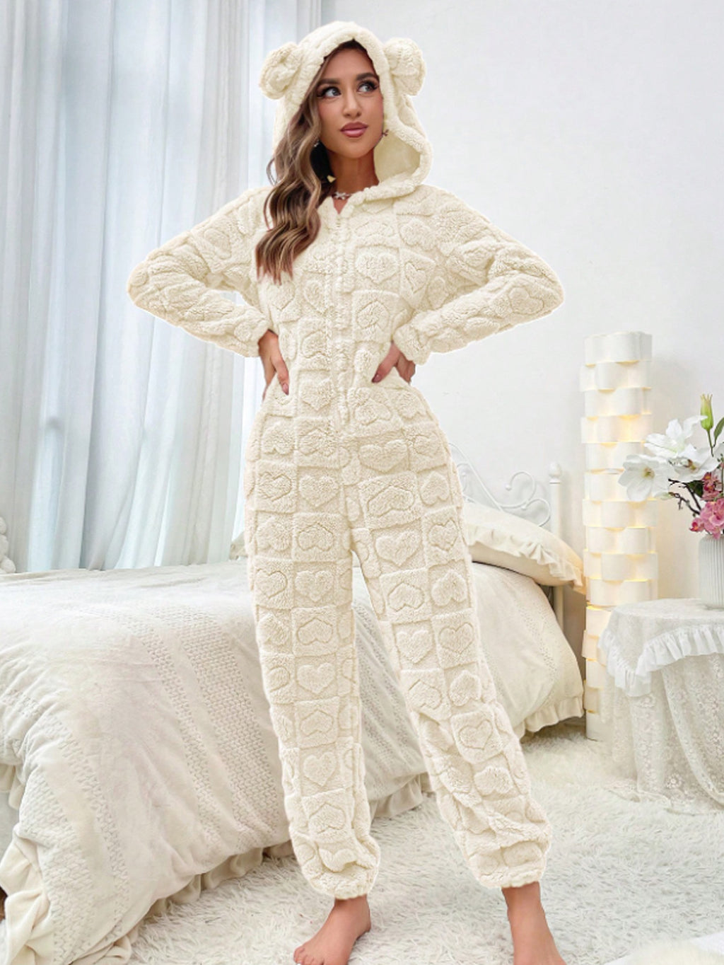 Pyjama en peluche Onesie avec body tendance pour la maison