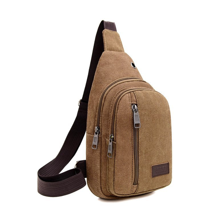 Coiffure de couleur solide Toile Homme Poitrine Crossbody Sac Épaule simple