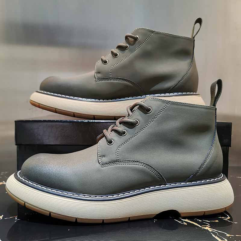 Chaussures en cuir haut de gamme à bout rond de vache
