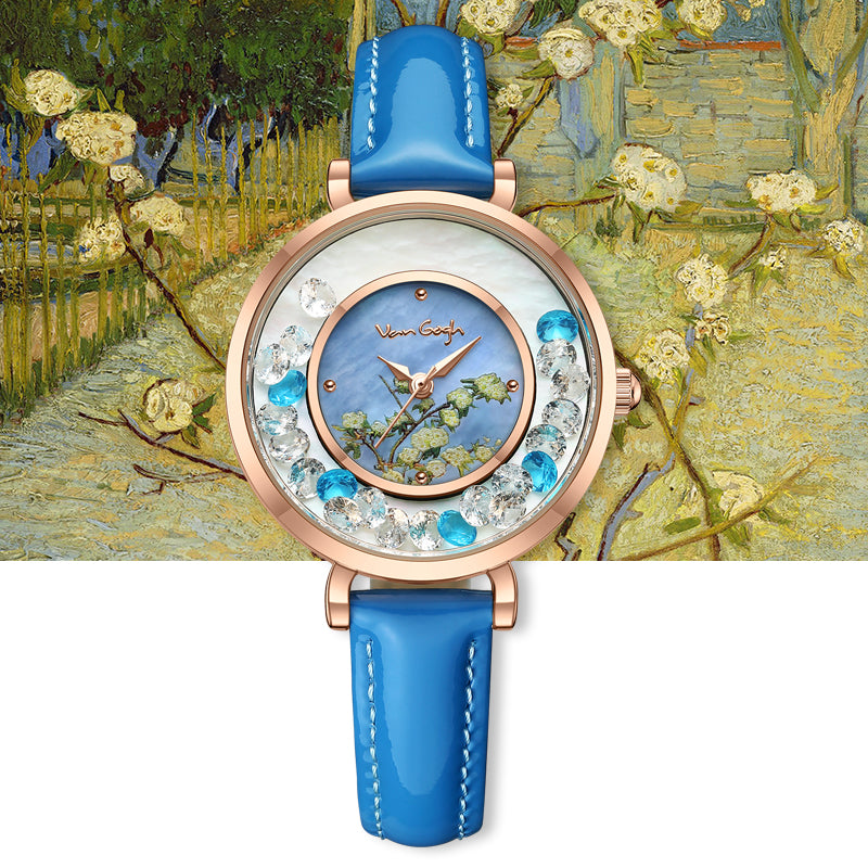 VAN GOGH Geneva Series Petites secondes Bracelet en cuir à la main Montres pour femmes