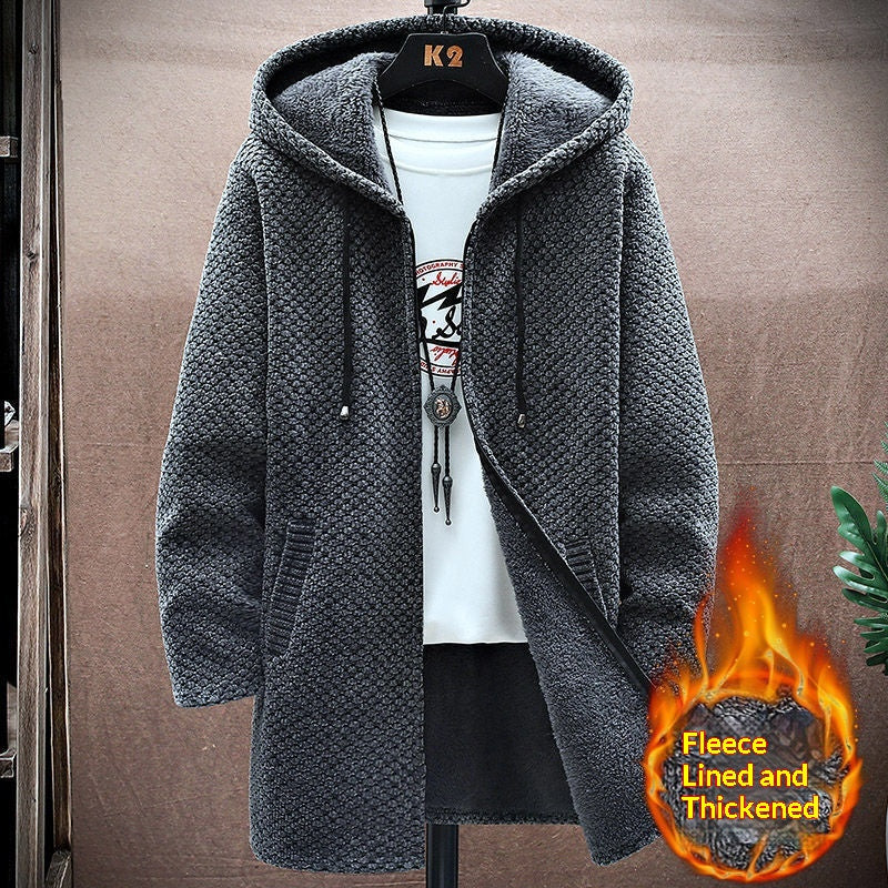Men's Mid-Length Knitted Cardigan Coat Casual et polyvalent
