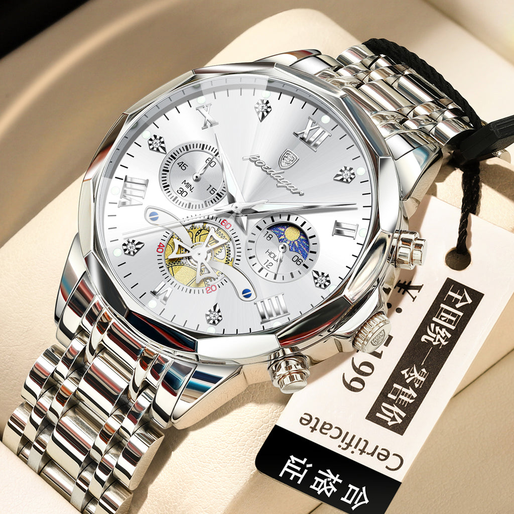 Imperméable Multifonctionnel Trendy Haute-Fin Montre Quartz Homme Lumineux