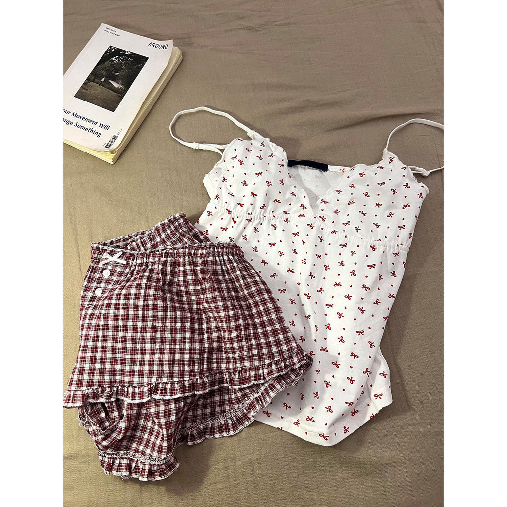 Femmes Casual Floral-print Camisole Pajamas