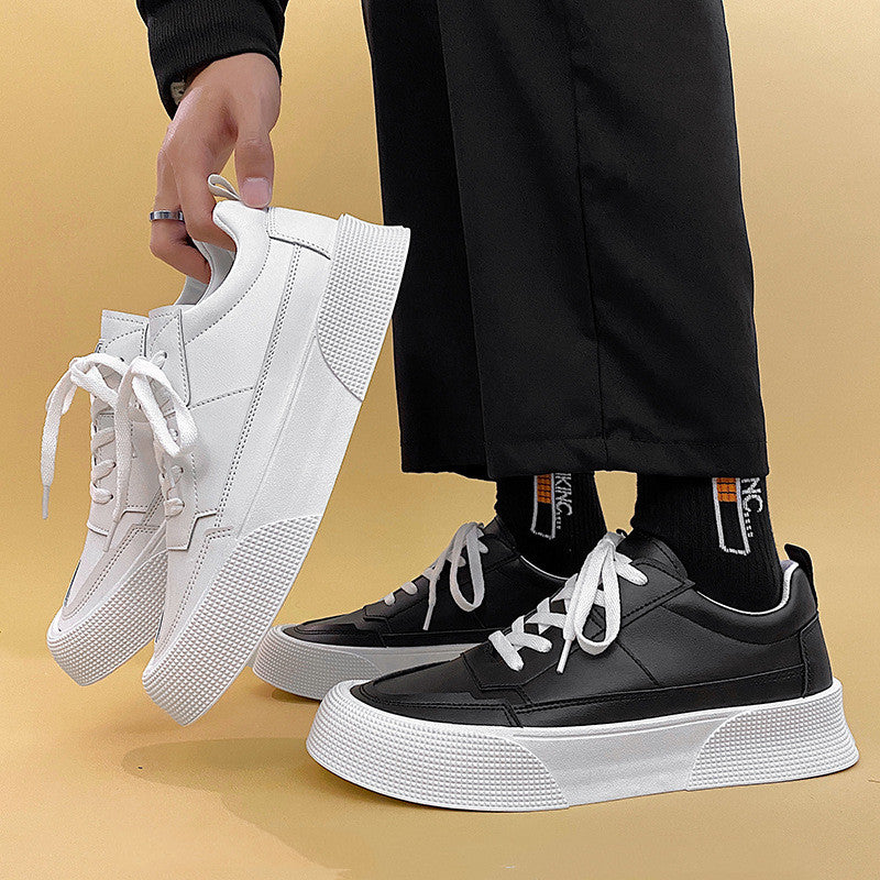 Hommes Sports Hauteur Augmenter Loisirs Couleur Solide Chaussures de plateau de fond épais