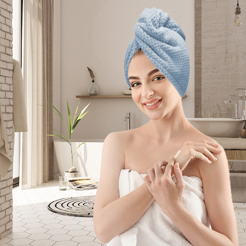 Femmes Coral Fleece Coiffure de séchage Cap Hautement Absorbant Séchage rapide Ananas Serviette de Weave Fo
