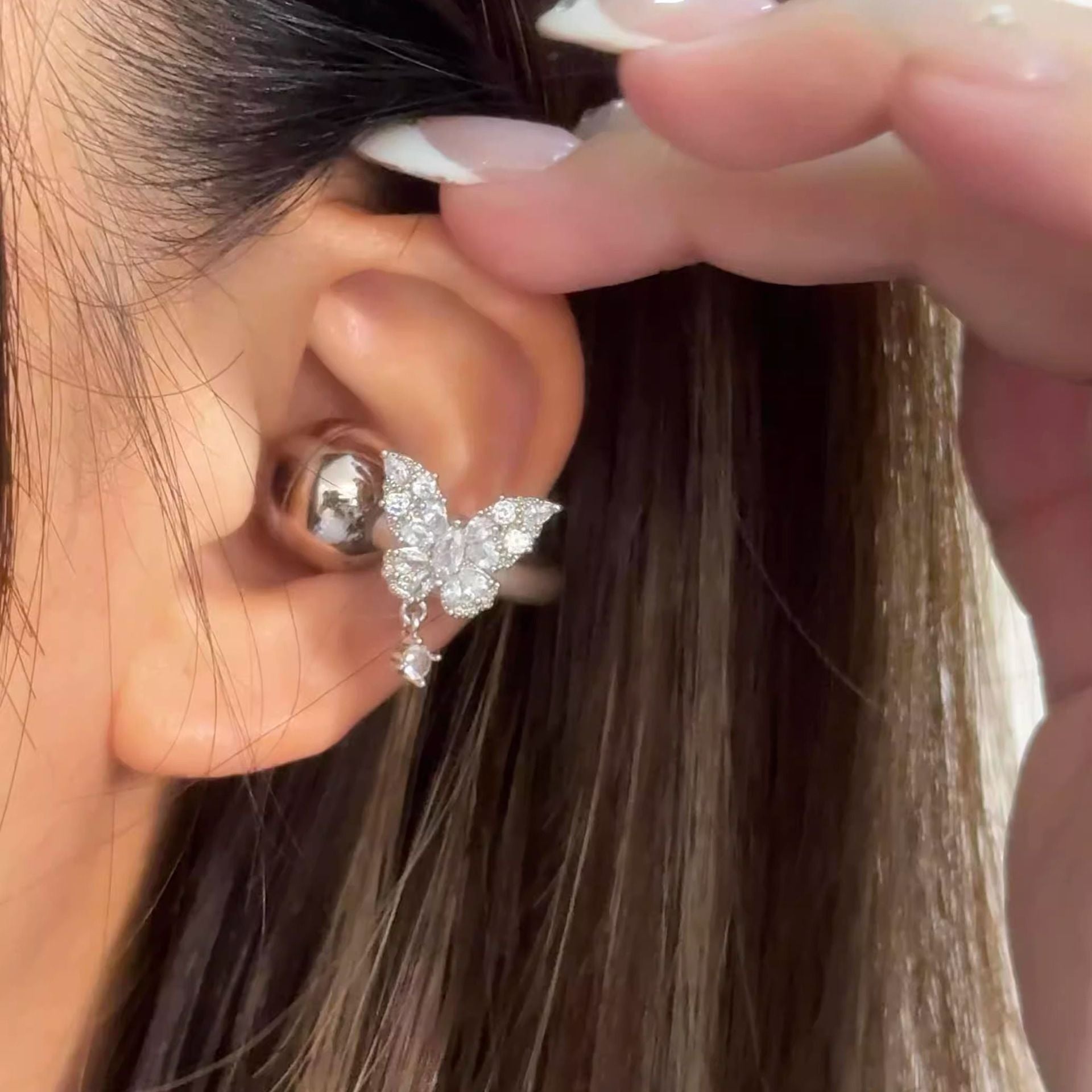 Diamant brillant Papillon Larmes Écouteurs