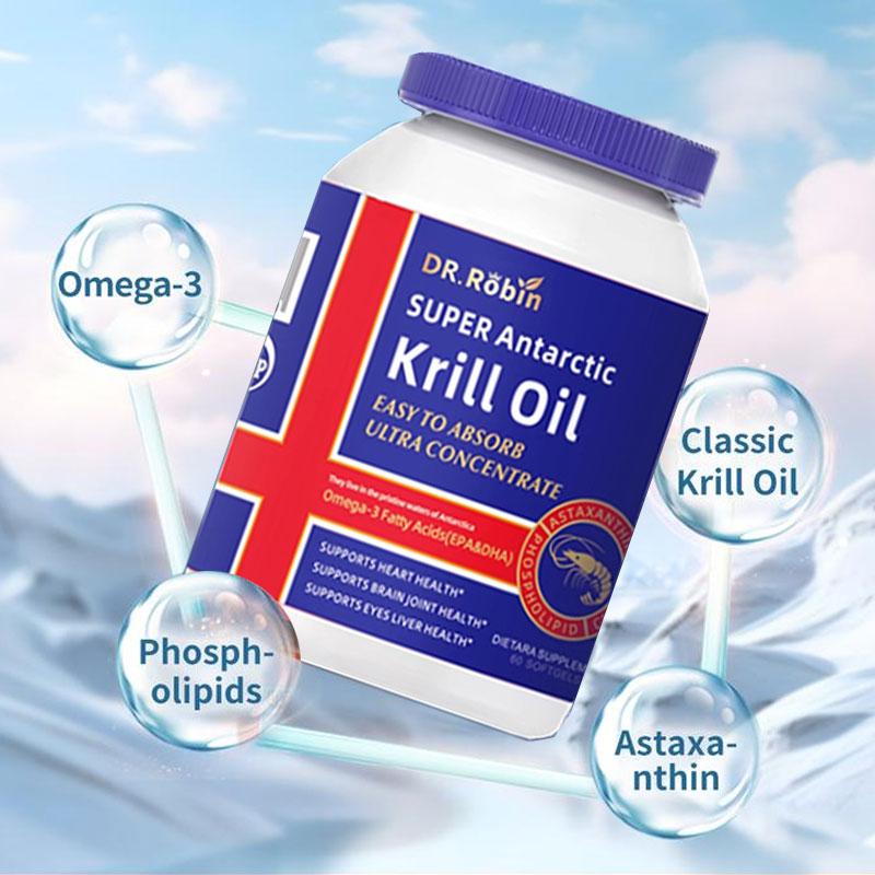 Robin Super Antarctic Krill Oil 60 Capsules Contient Omega 3 EPA DHA