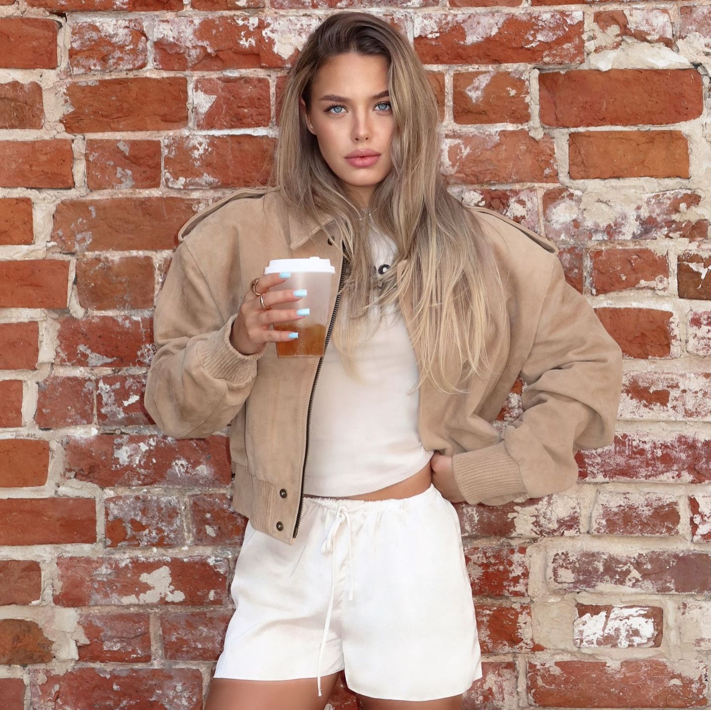 Veste recadrée de couleur solide pour femmes