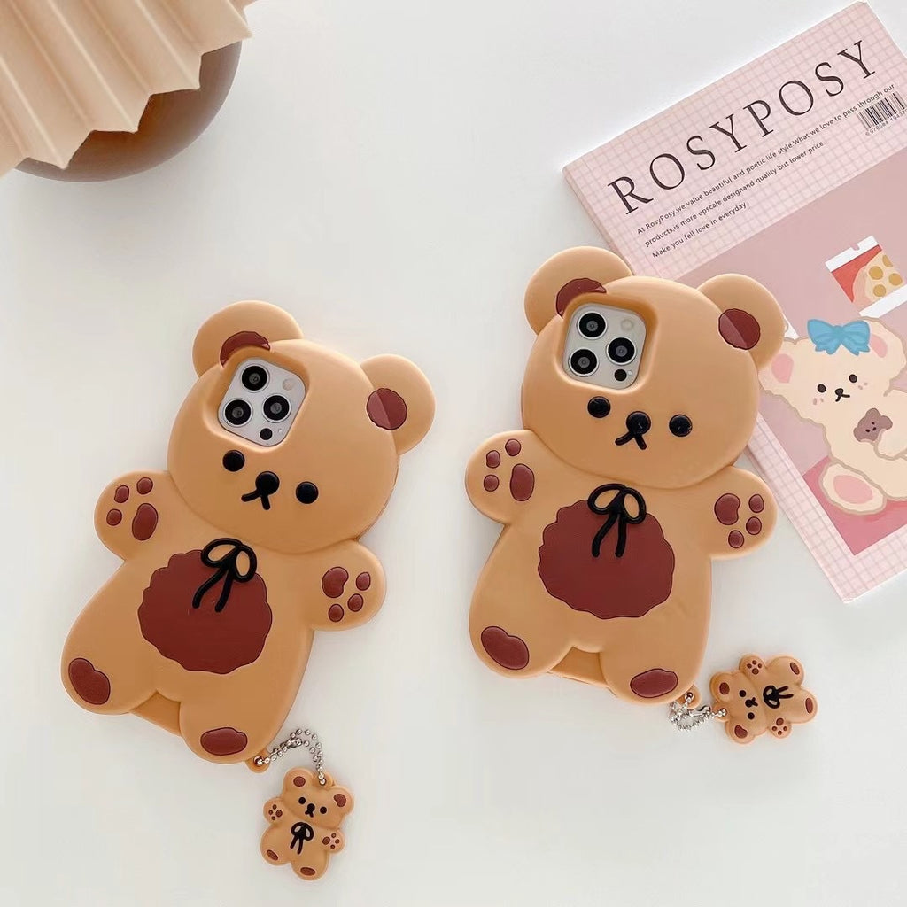 Teddy Bear Coque de téléphone mobile Cartoon anti-drop silicone doux