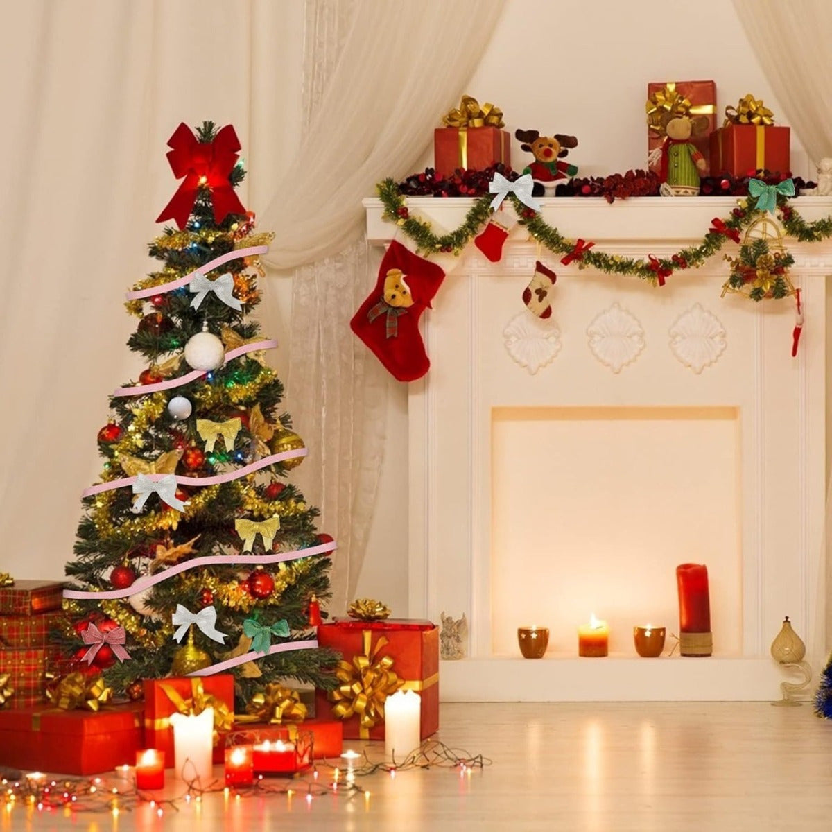 Ensemble de ruban cadeau de Noël