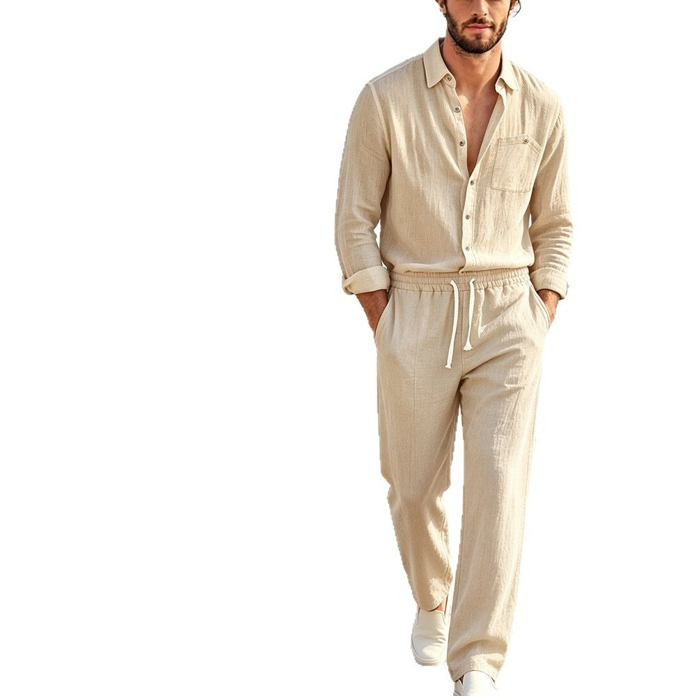 Ensemble de pantalons à manches longues et de cardigan à manches longues pour hommes
