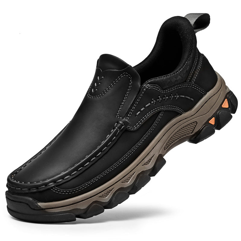 Chaussures en cuir casual homme avec des semelles épaisses