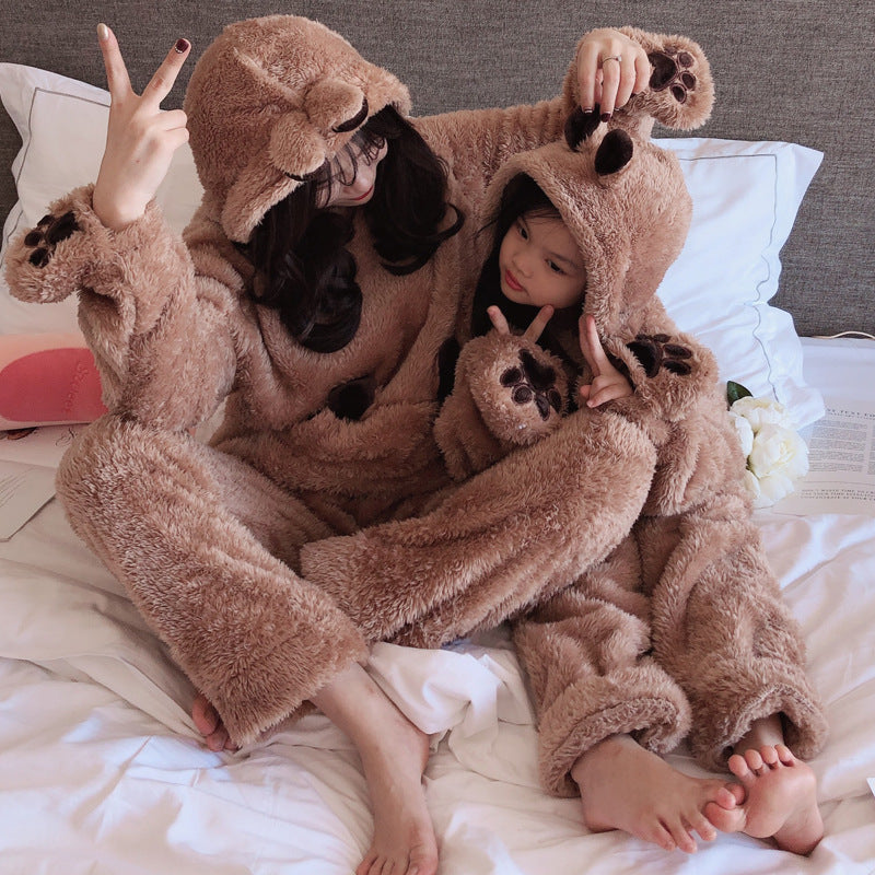 Gants de pyjama en peluche pour parents et enfants