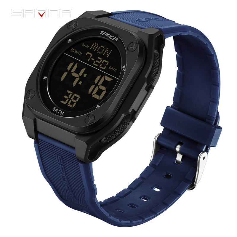 Sandar Montre électronique transparente le plus vendu avec un grand cadran carré à affichage unique
