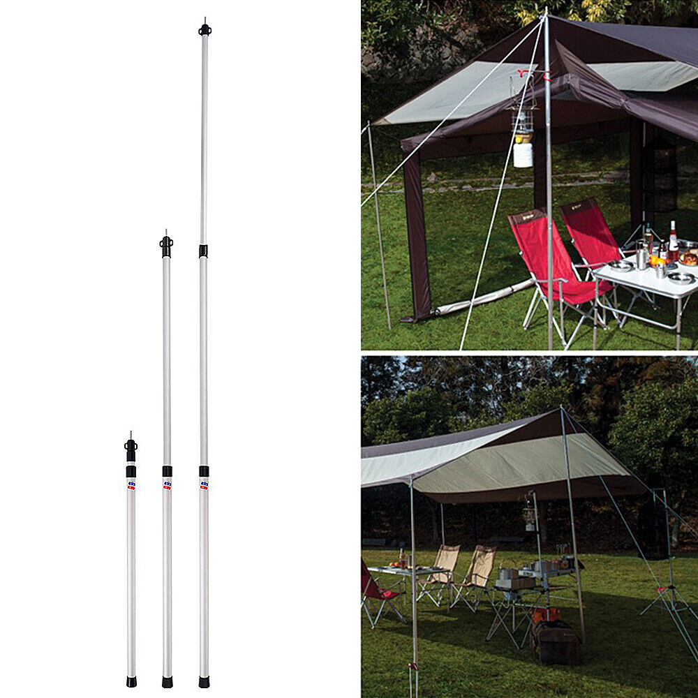 2x 230cm Tente Poles Telescopique Auvent réglable Canopy Trapp Pole Support Rod UK