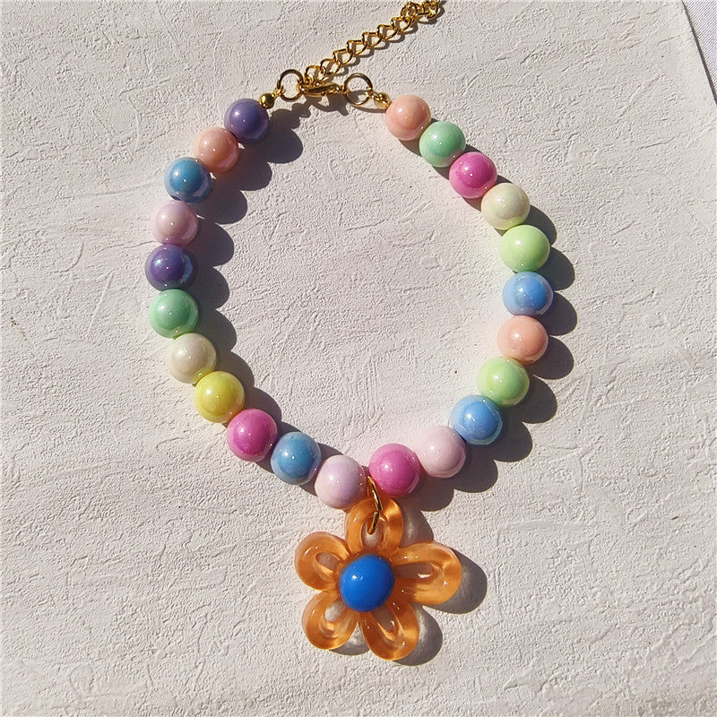 Collier pour animaux de compagnie coloré fait main