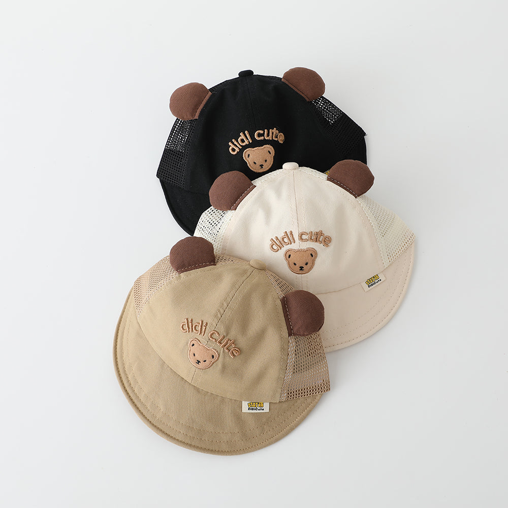 Garçons et filles d'été Net écharpe respirante ours mignon brodé multi-pots enfants