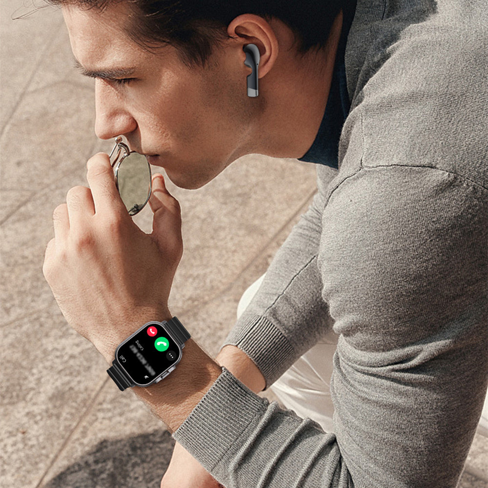 Heure d'arrivée Smart Watch Casque Bluetooth TWS Deux en un rythme cardiaque