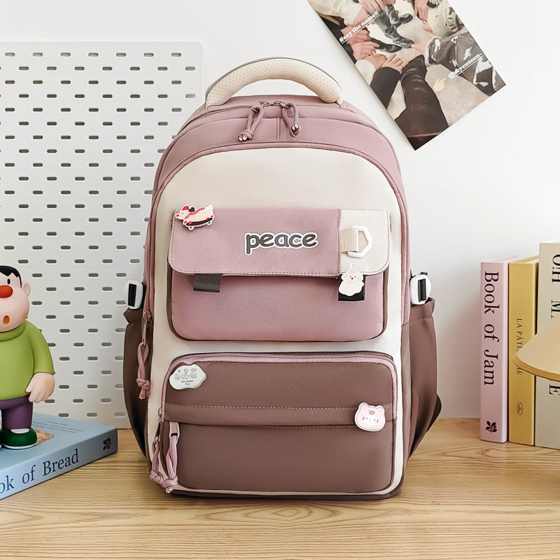 Sac d'école simple et léger de grande capacité pour femmes