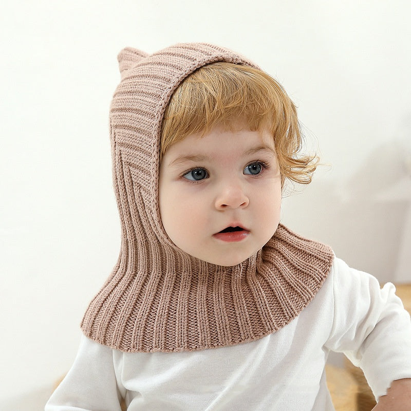 Chapeau bébé et bébé écharpe tout-en-un tenue chaude Casquette