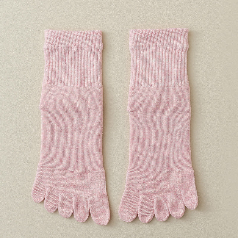 Chaussettes de coton à cinq orteils chaudes et épaisses doublées de molleton