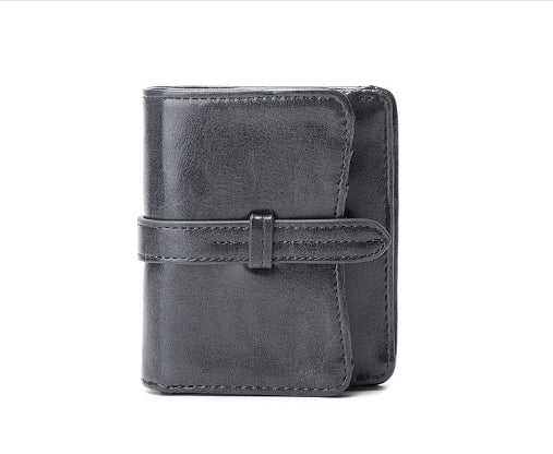 Porte-monnaie femme courte rétro étudiant pièce de la mode de la Purse tout-match Wallet Card Clamp