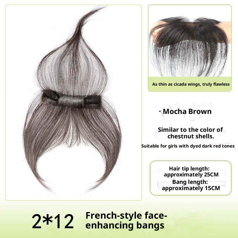 Women's Clip-In Bangs Hairpiece for Crown of Head