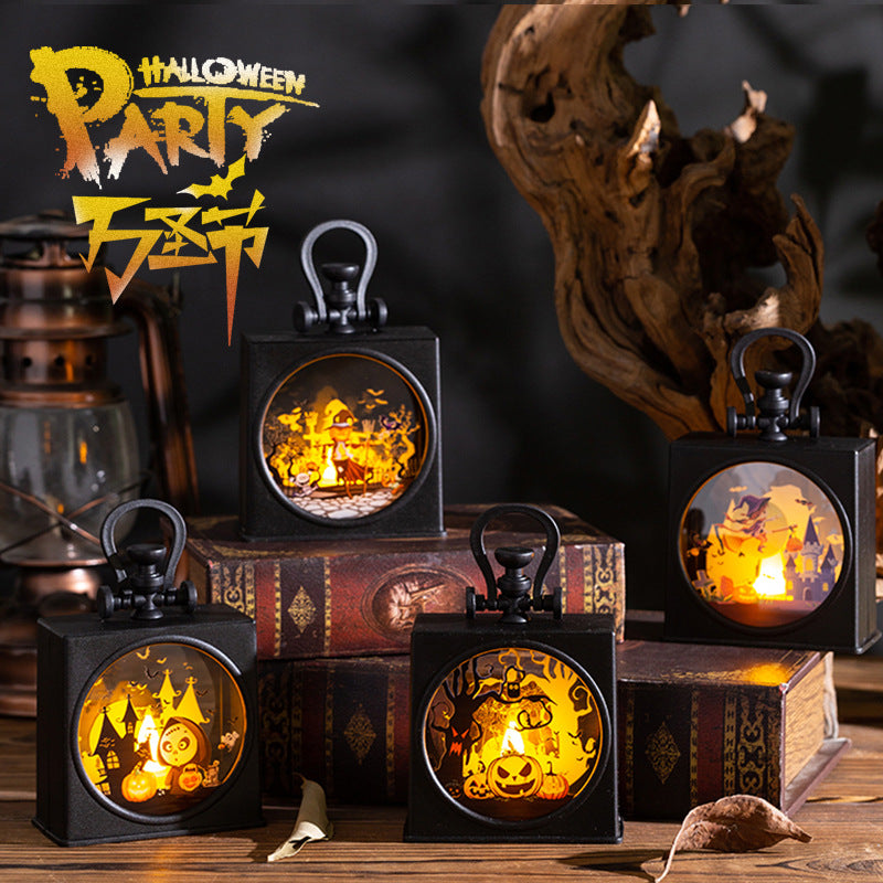 Décoration d'Halloween Coffret-cadeau de jardin d'enfants Portable Pumpkin Scène L