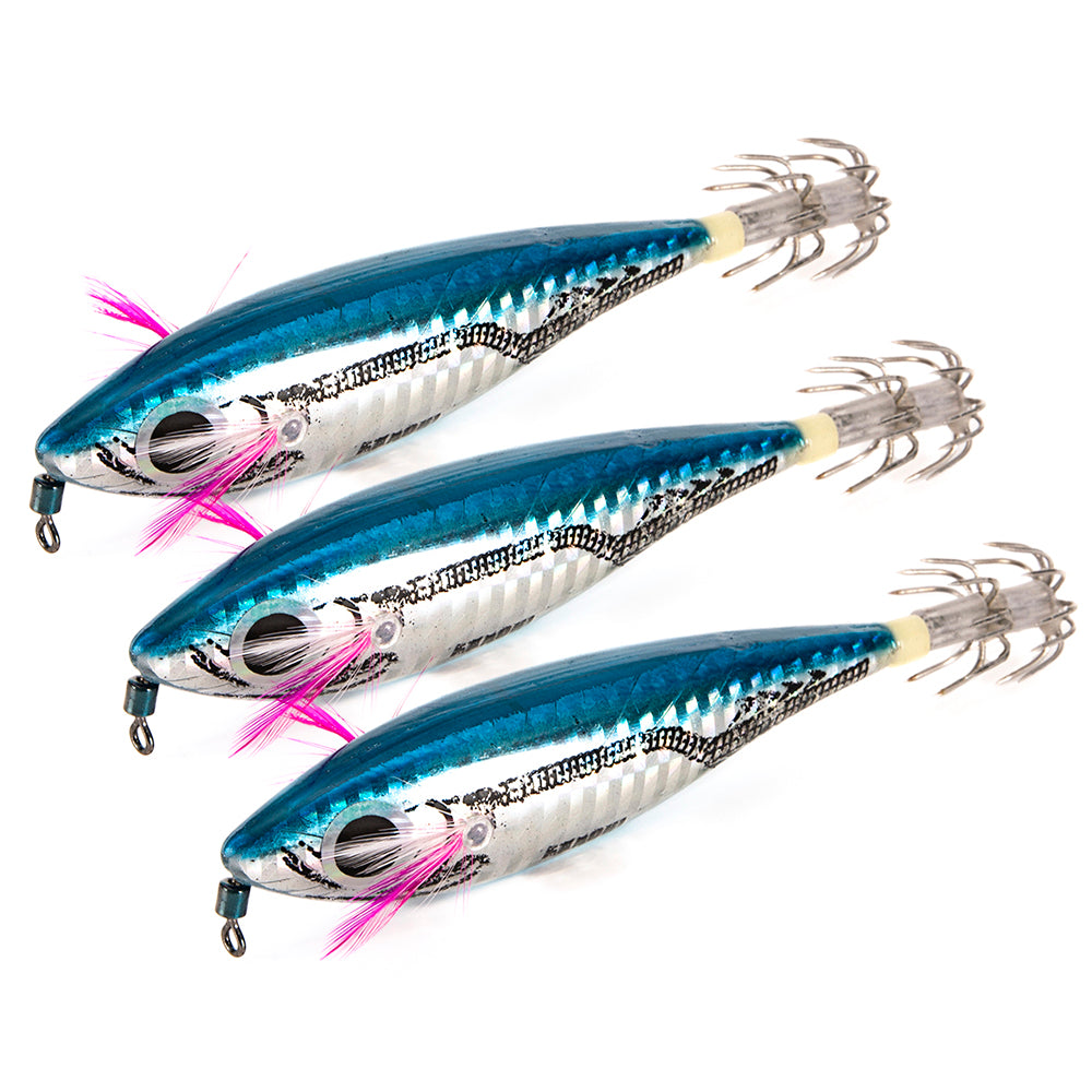 Bleu rond en bois de crevettes Squid Crochet en plastique ABS avec lure de plomb