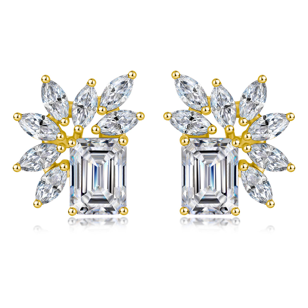 S925 Sterling Silver Emerald Earrings